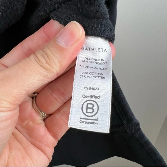 Athleta 24/7 Funnel Neck Sweatshirt Womens Size XS Black Cozy Turtleneck Comfy - Picture 10 of 11